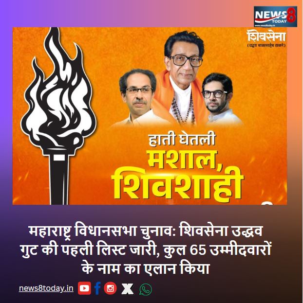 महाराष्ट्र विधानसभा चुनाव: शिवसेना उद्धव गुट की पहली लिस्ट जारी, कुल 65 उम्मीदवारों के नाम का एलान किया