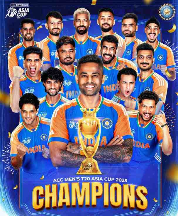 भारत ने पाकिस्तान को हराकर एशिया कप खिताब जीता , पीएम मोदी बोले ,खेल के मैदान पर ऑपरेशन सिंदूर दिखा