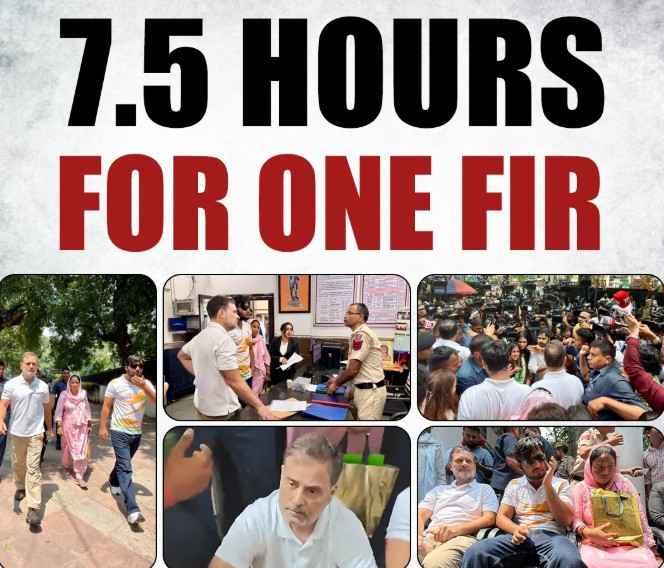 Delhi police file FIR on pellet gun matter after Rahul Gandhi’s dharna over student’s complaint